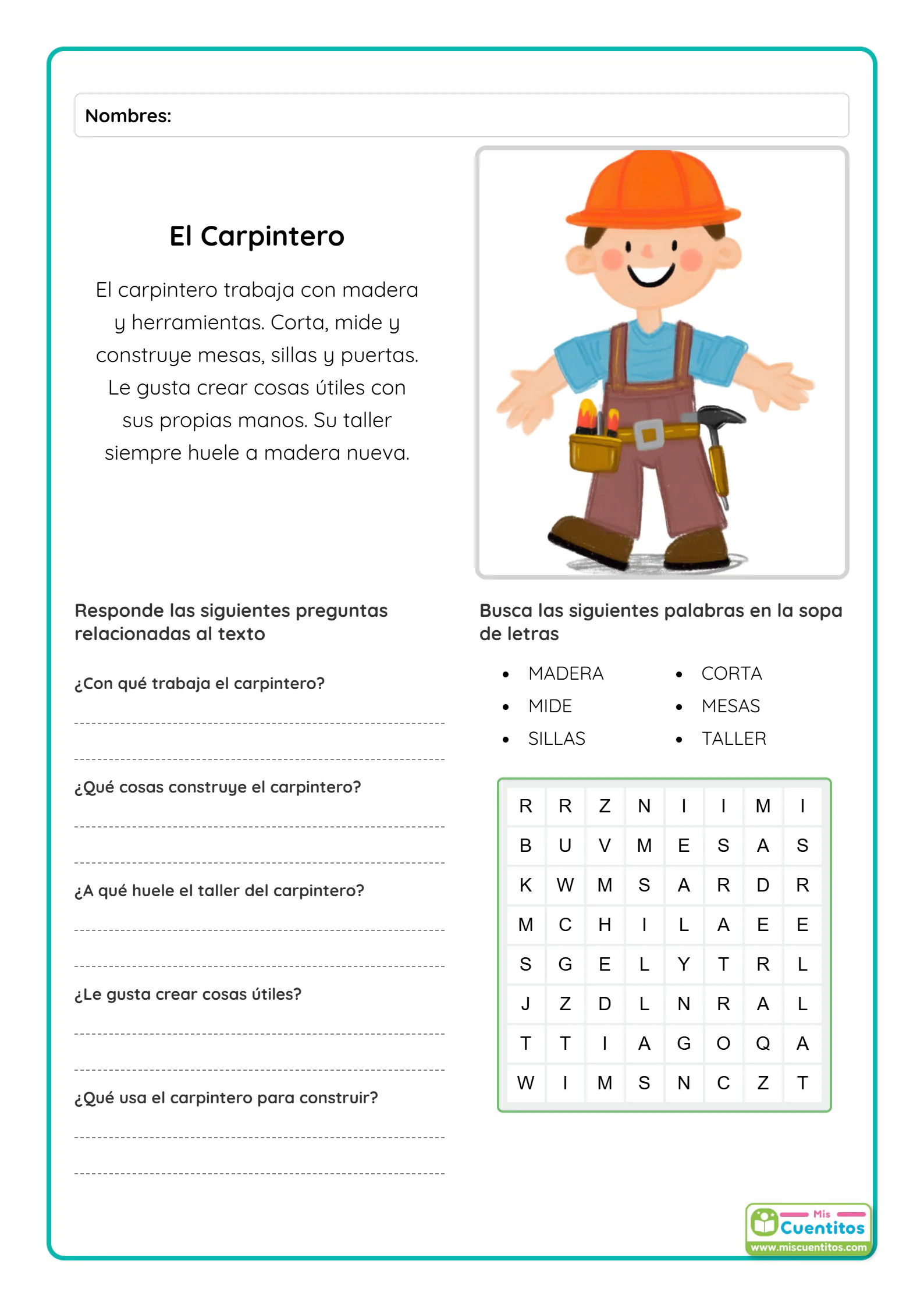 El Carpintero cuento 1